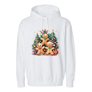 Christmas Holiday Gingerbread Xmas Christmas Tree Garment-Dyed Fleece Hoodie