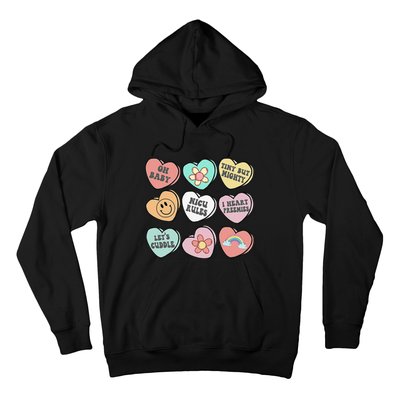 Conversation Hearts Groovy Valentines Day NICU Nurse Squad Hoodie