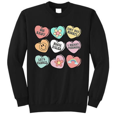 Conversation Hearts Groovy Valentines Day NICU Nurse Squad Sweatshirt