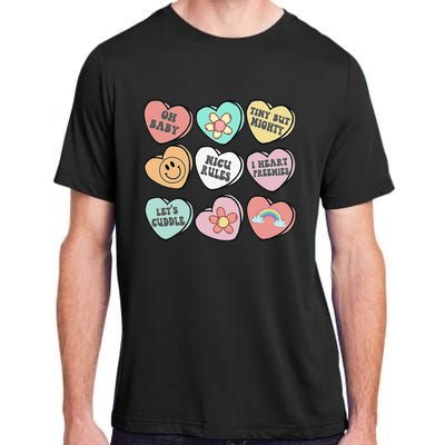 Conversation Hearts Groovy Valentines Day NICU Nurse Squad Adult ChromaSoft Performance T-Shirt