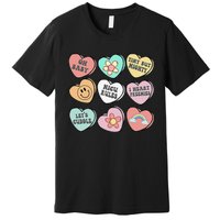 Conversation Hearts Groovy Valentines Day NICU Nurse Squad Premium T-Shirt