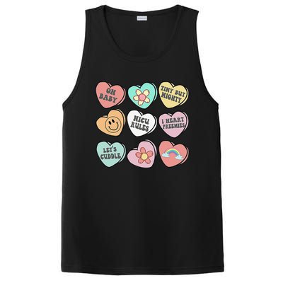 Conversation Hearts Groovy Valentines Day NICU Nurse Squad PosiCharge Competitor Tank