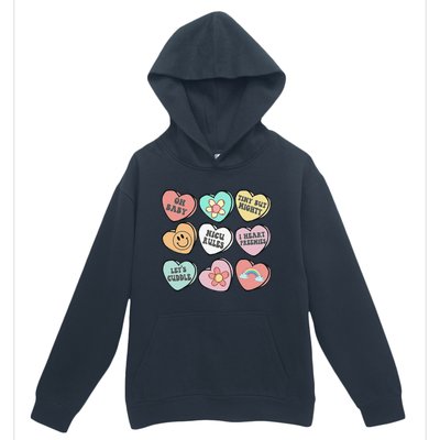 Conversation Hearts Groovy Valentines Day NICU Nurse Squad Urban Pullover Hoodie