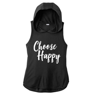 Choose Happy Gift Ladies PosiCharge Tri-Blend Wicking Draft Hoodie Tank