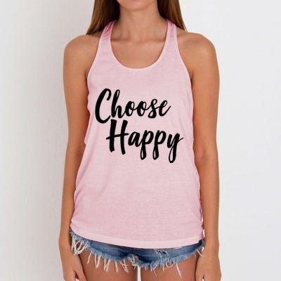 Choose Happy Gift Women's Knotted Racerback Tank