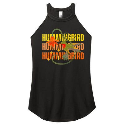 Cute Hummingbird Gift Retro Wo Vintage Hummingbird Tee Women’s Perfect Tri Rocker Tank