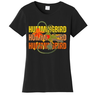 Cute Hummingbird Gift Retro Wo Vintage Hummingbird Tee Women's T-Shirt