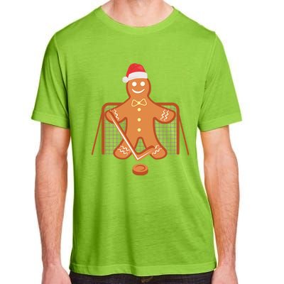 Christmas Hockey Goalie Gingerbread Goalkeeper Xmas Gift Adult ChromaSoft Performance T-Shirt