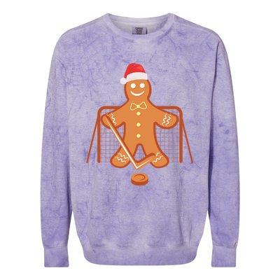 Christmas Hockey Goalie Gingerbread Goalkeeper Xmas Gift Colorblast Crewneck Sweatshirt