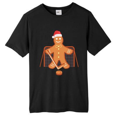 Christmas Hockey Goalie Gingerbread Goalkeeper Xmas Gift Tall Fusion ChromaSoft Performance T-Shirt