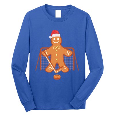 Christmas Hockey Goalie Gingerbread Goalkeeper Xmas Gift Long Sleeve Shirt