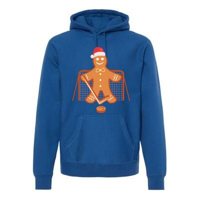 Christmas Hockey Goalie Gingerbread Goalkeeper Xmas Gift Premium Hoodie