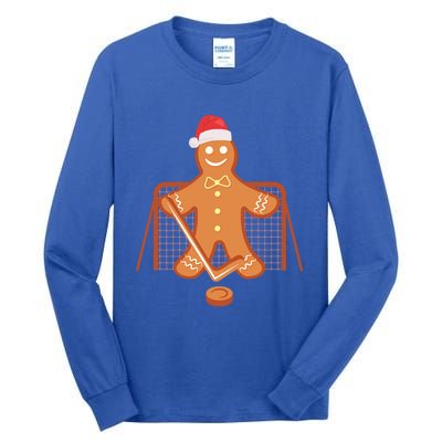 Christmas Hockey Goalie Gingerbread Goalkeeper Xmas Gift Tall Long Sleeve T-Shirt