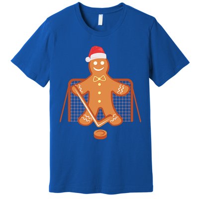 Christmas Hockey Goalie Gingerbread Goalkeeper Xmas Gift Premium T-Shirt