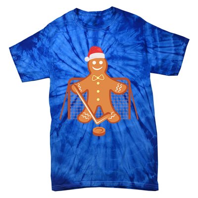 Christmas Hockey Goalie Gingerbread Goalkeeper Xmas Gift Tie-Dye T-Shirt