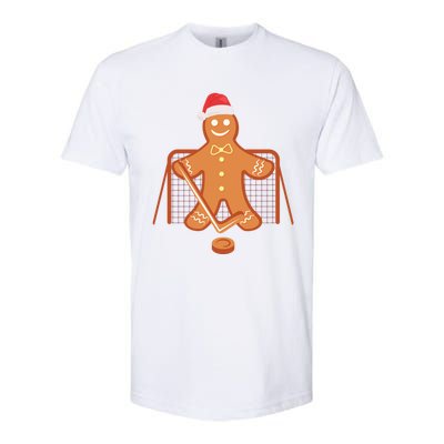 Christmas Hockey Goalie Gingerbread Goalkeeper Xmas Gift Softstyle CVC T-Shirt