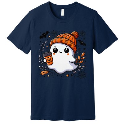 Cute Halloween Ghost Coffee Premium T-Shirt