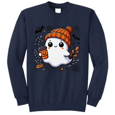 Cute Halloween Ghost Coffee Tall Sweatshirt