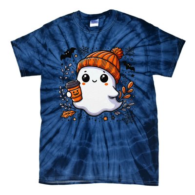 Cute Halloween Ghost Coffee Tie-Dye T-Shirt