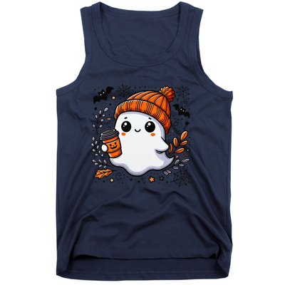 Cute Halloween Ghost Coffee Tank Top