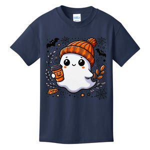 Cute Halloween Ghost Coffee Kids T-Shirt