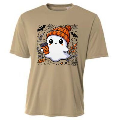 Cute Halloween Ghost Coffee Cooling Performance Crew T-Shirt