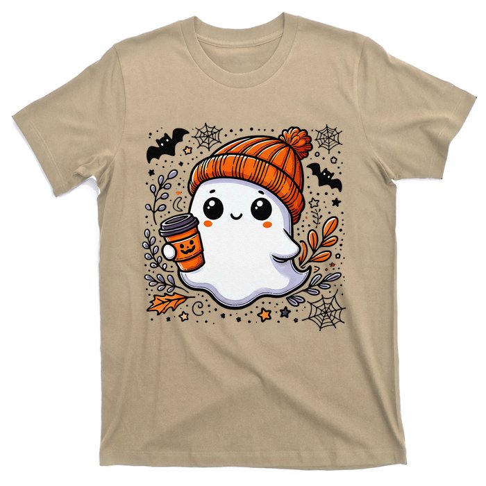 Cute Halloween Ghost Coffee T-Shirt