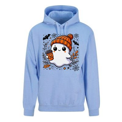 Cute Halloween Ghost Coffee Unisex Surf Hoodie