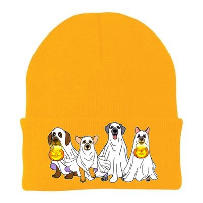 Cute Halloween Ghost Dogs Pups Knit Cap Winter Beanie