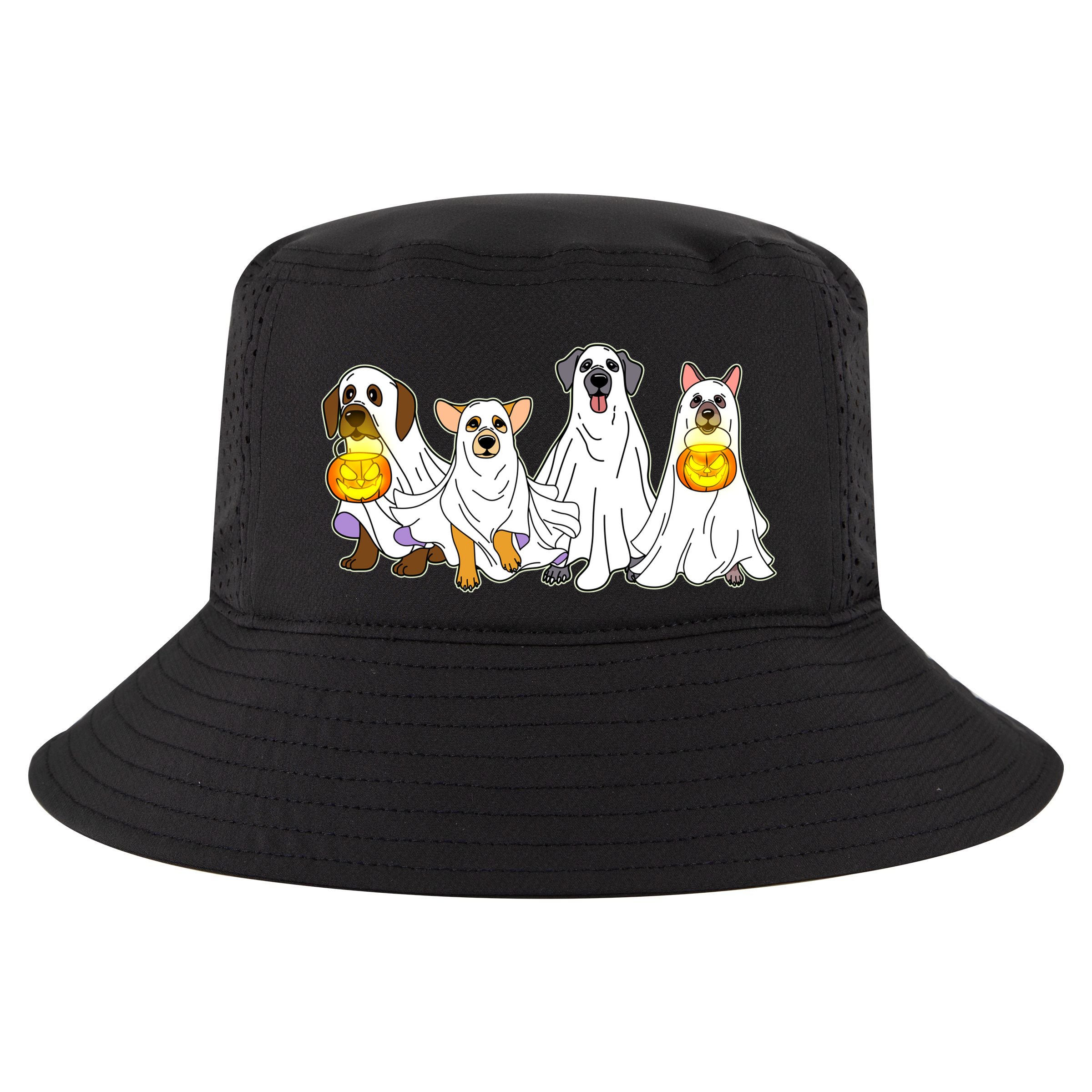 Cute Halloween Ghost Dogs Pups Cool Comfort Performance Bucket Hat