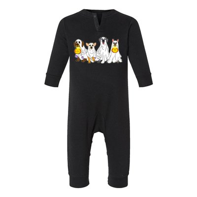 Cute Halloween Ghost Dogs Pups Infant Fleece One Piece