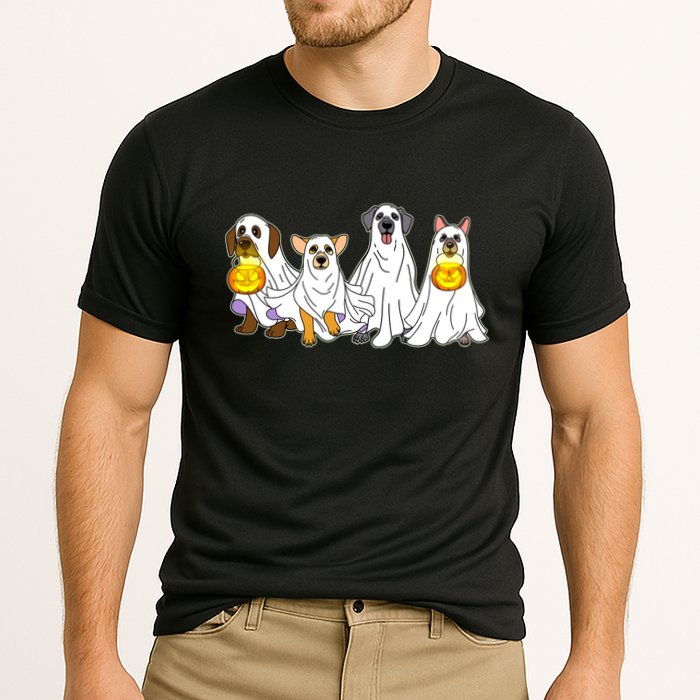 Cute Halloween Ghost Dogs Pups Cooling Performance Crew T-Shirt