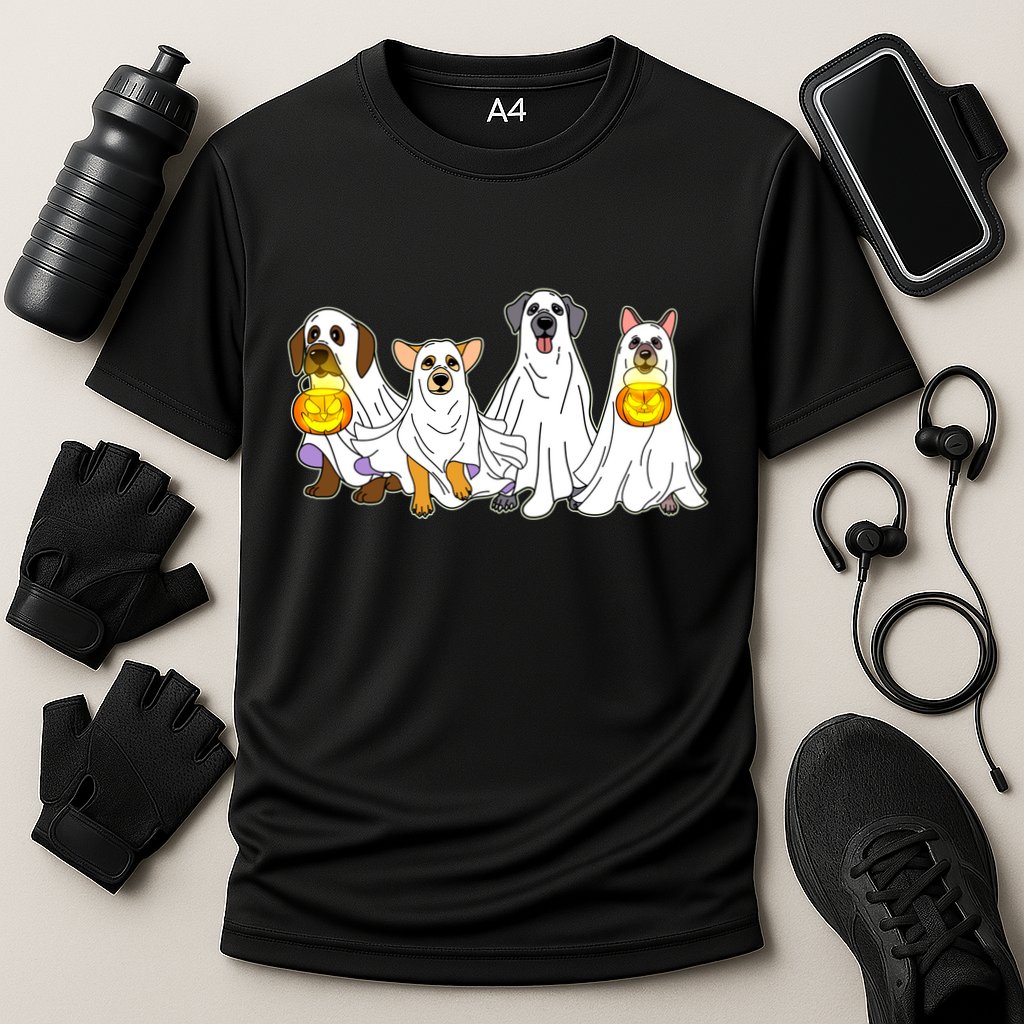 Cute Halloween Ghost Dogs Pups Cooling Performance Crew T-Shirt