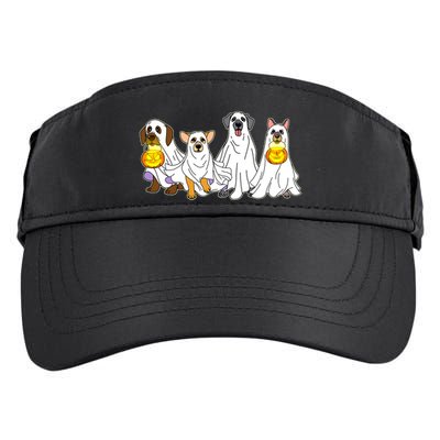 Cute Halloween Ghost Dogs Pups Adult Drive Performance Visor