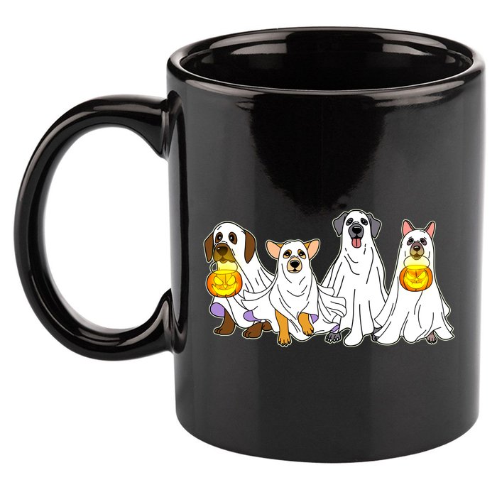 Cute Halloween Ghost Dogs Pups 11oz C Handle Ceramic Mug