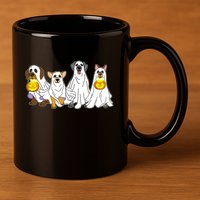 Cute Halloween Ghost Dogs Pups 11oz C Handle Ceramic Mug