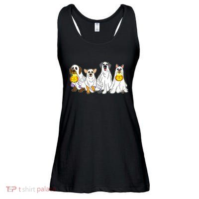 Cute Halloween Ghost Dogs Pups Ladies Essential Flowy Tank