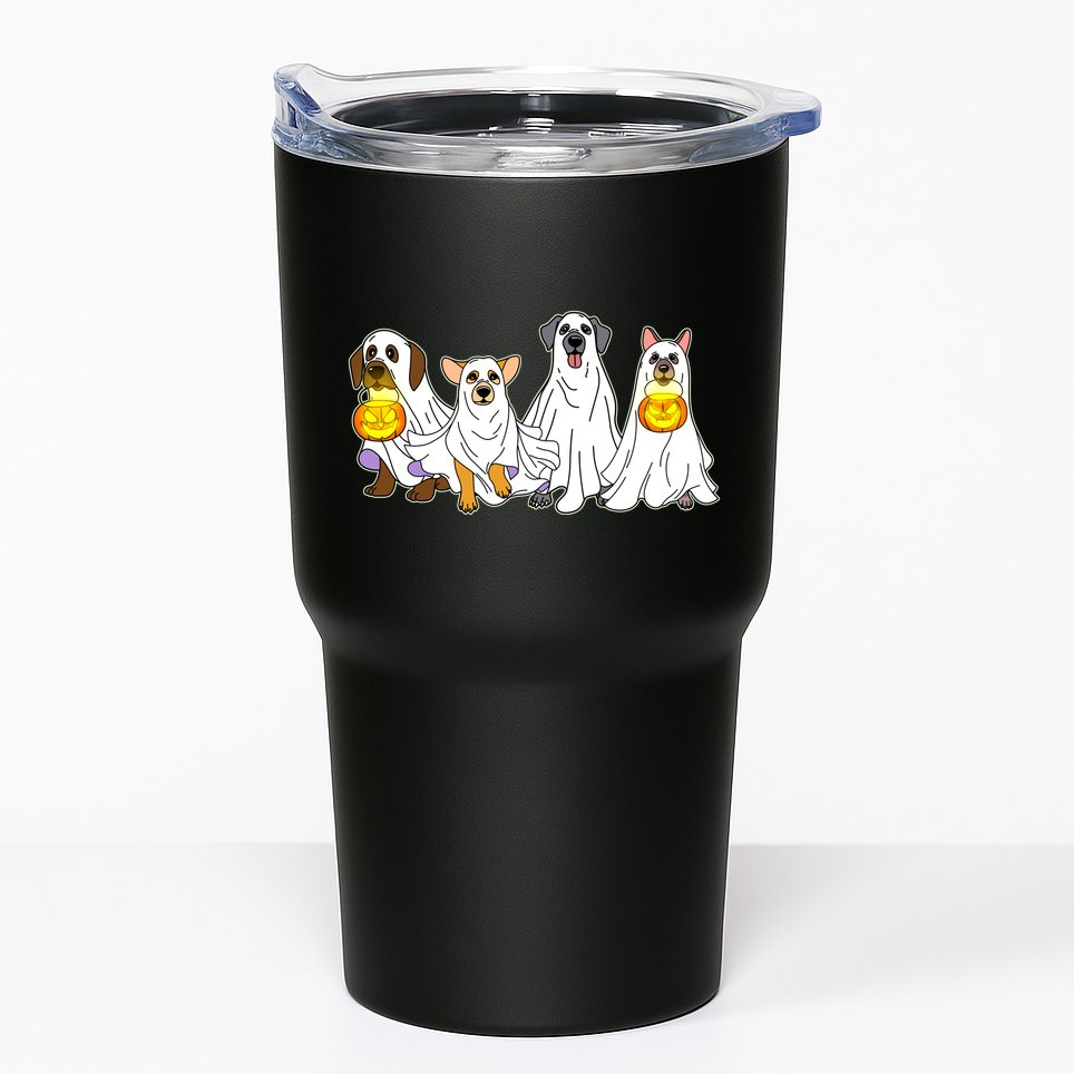 Cute Halloween Ghost Dogs Pups Tumbler