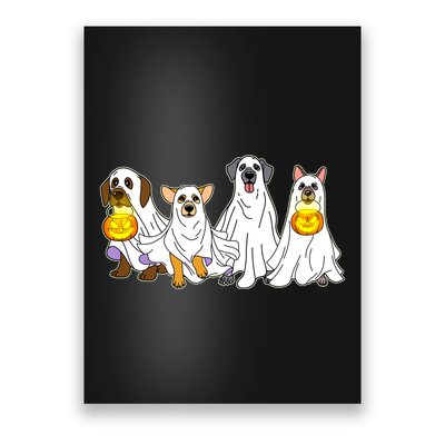 Cute Halloween Ghost Dogs Pups Poster