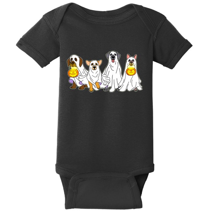 Cute Halloween Ghost Dogs Pups Baby Bodysuit