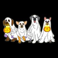 Cute Halloween Ghost Dogs Pups Baby Bodysuit