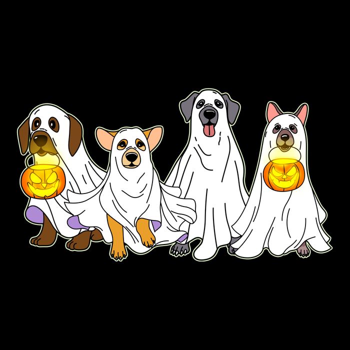 Cute Halloween Ghost Dogs Pups Baby Bodysuit