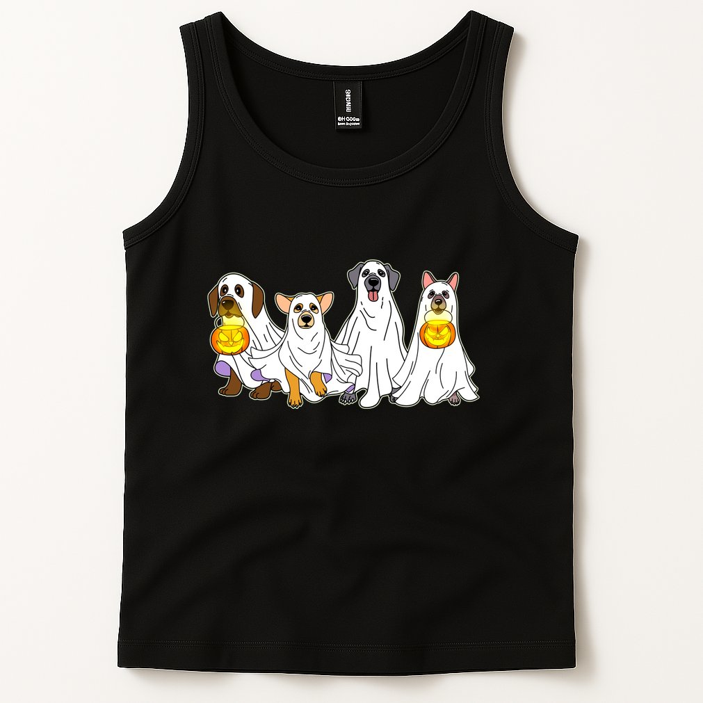 Cute Halloween Ghost Dogs Pups Tank Top