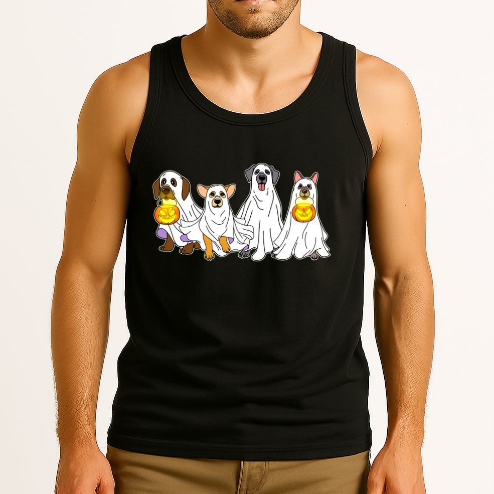 Cute Halloween Ghost Dogs Pups Tank Top