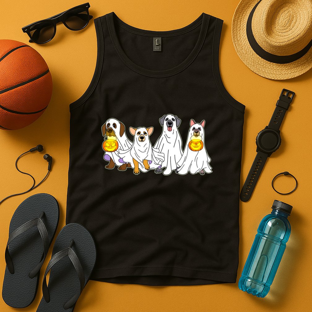 Cute Halloween Ghost Dogs Pups Tank Top