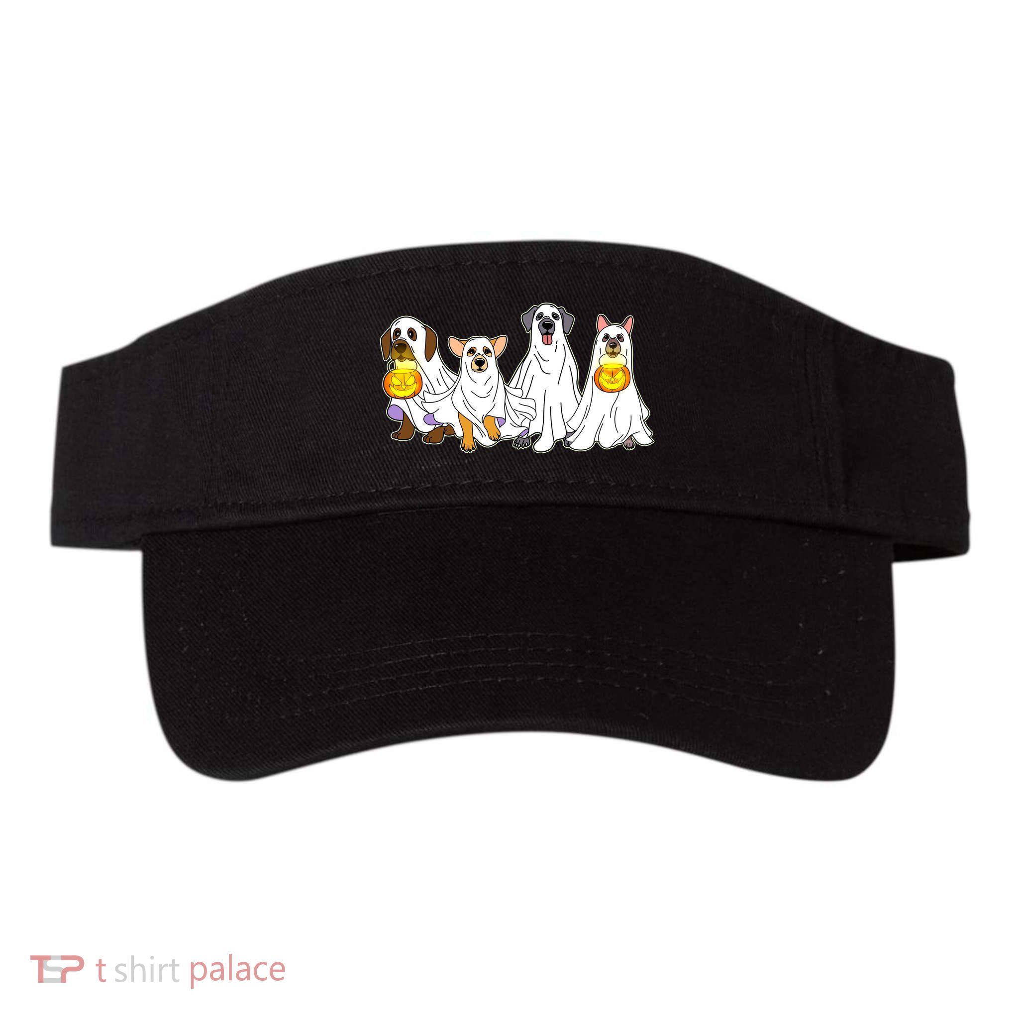 Cute Halloween Ghost Dogs Pups Visor