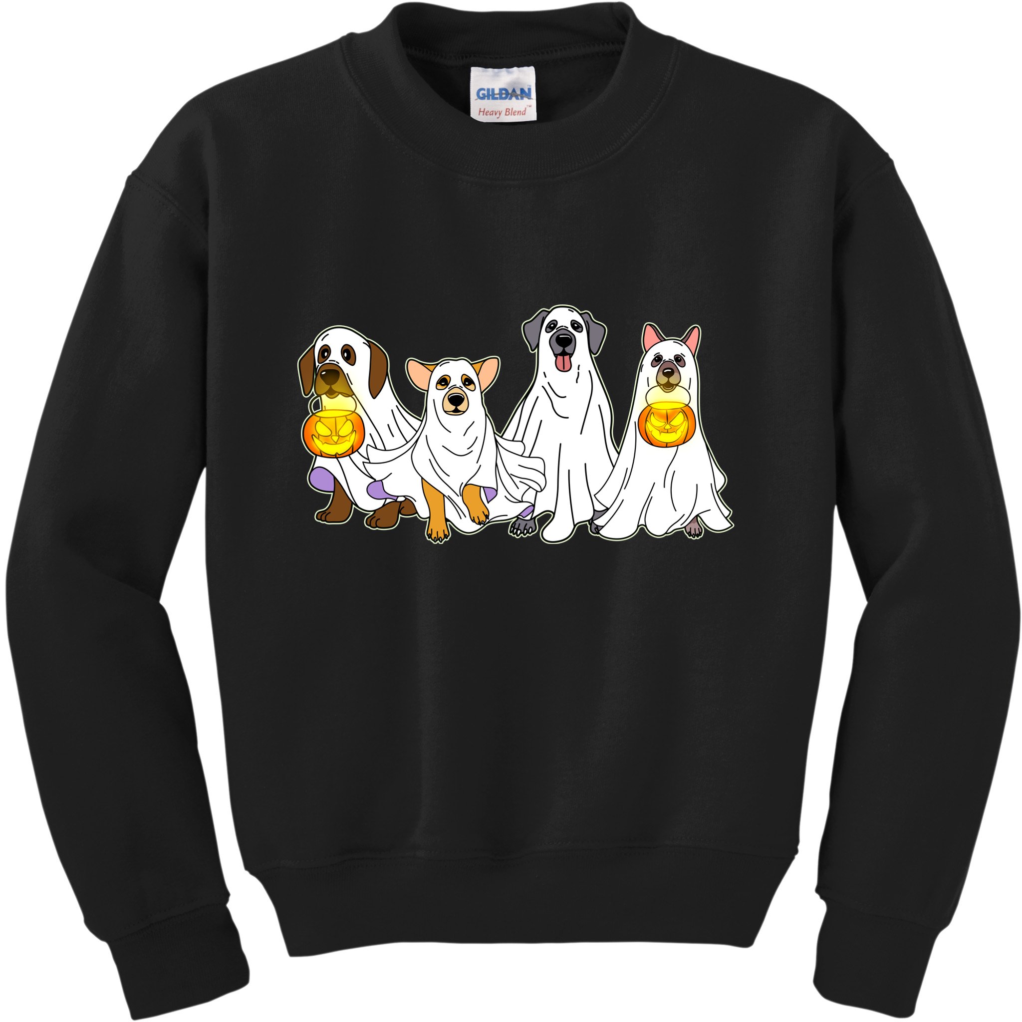 Cute Halloween Ghost Dogs Pups Kids Sweatshirt
