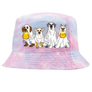 Cute Halloween Ghost Dogs Pups Tie-Dyed Bucket Hat