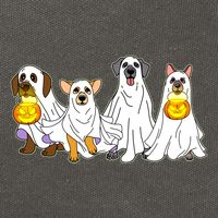 Cute Halloween Ghost Dogs Pups Cotton Canvas Backpack