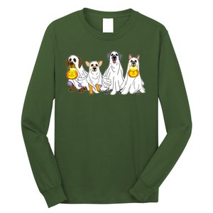 Cute Halloween Ghost Dogs Pups Long Sleeve Shirt